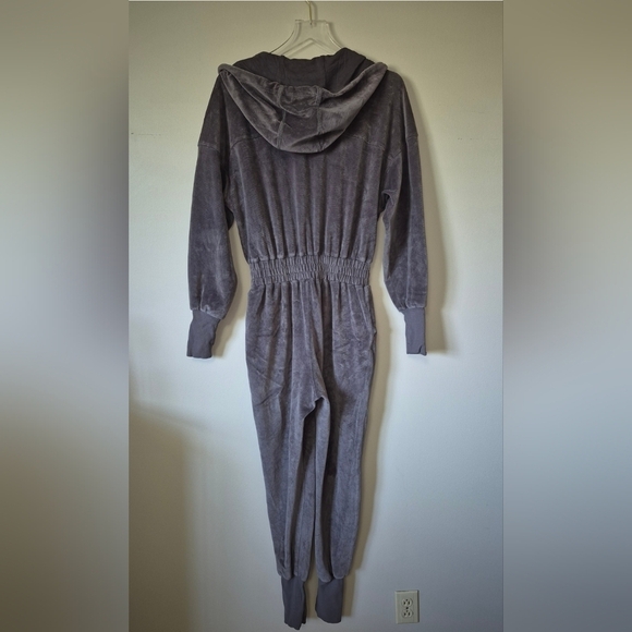 Free People Movement Velour Athleisure Gray Jumpsuit, Size XS Cozy Loungewear - Picture 8 of 14